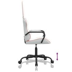 Vidaxl Masážní herní židle růžová a bílá umělá kůže