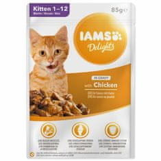 IAMS Kapsička Delights Kitten kuře v omáčce 85g