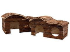 SMALL ANIMAL Domek Kaskada dřevěný s kůrou 31x19x19cm