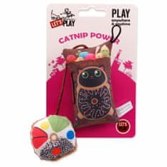 Plaček Hračka Let´s Play polštářek motiv kočka s catnip 9cm