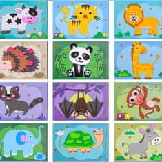 JOJOY® 3D Puzzle, Pěnové puzzle, Samolepky Pro Děti (12 listů) | STICKYFUN 1+1 Sada ZDARMA Zvířata + zvířata