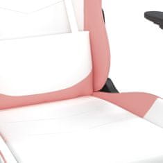 Vidaxl Herní židle bílá a růžová umělá kůže