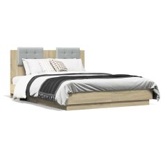 shumee Rám postele s čelem dub sonoma 120 x 190 cm kompozitní dřevo