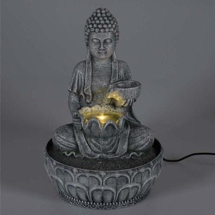 HOMESTYLING Fontána pokojová KO-795202330 s LED osvětlením 29 cm Budha