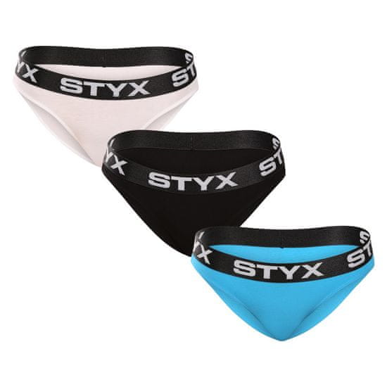 Styx 3PACK dámské kalhotky sportovní guma vícebarevné (3IK96019)