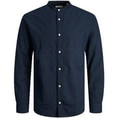 Jack&Jones Pánská košile JJELINEN Slim Fit 12248581 Navy Blazer (Velikost L)
