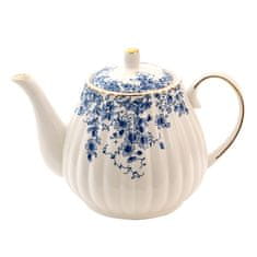 Clayre & Eef porcelánová konvička na čaj BLUE FLOWERS 1100 ml