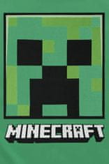 CurePink Dětské tričko Minecraft: Creeper Face (5-6 let) zelená bavlna