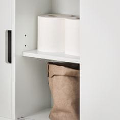SoBuy BZR02-W Nizká skříň, koupelnový vozík, koupelnová skříňka s policí