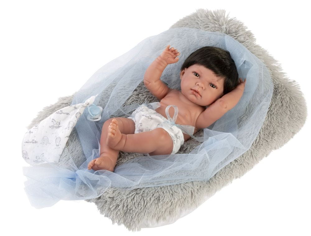 Levně Llorens 73803 New Born chlapeček - realistická panenka miminko s celovinylovým tělem - 40 cm