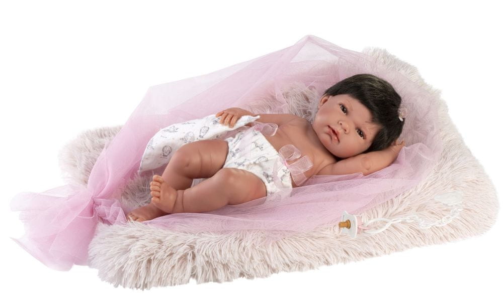 Levně Llorens 73804 New Born holčička - realistická panenka miminko s celovinylovým tělem - 40 cm