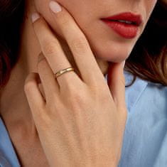 Morellato Slušivý pozlacený prsten s krystaly Love Rings SNA47 (Obvod 50 mm)