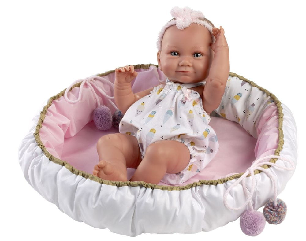 Levně Llorens 73806 New Born holčička - realistická panenka miminko s celovinylovým tělem - 40 cm