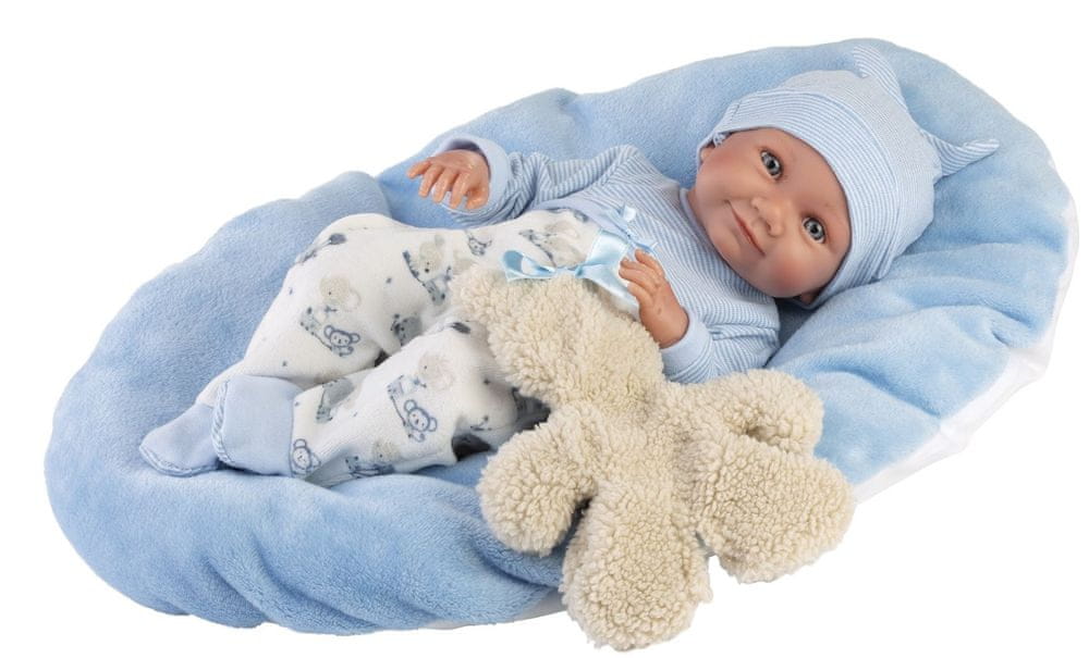 Levně Llorens 73807 New Born chlapeček - realistická panenka miminko s celovinylovým tělem - 40 cm