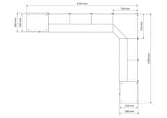 BGS technic Rohová sestava dílenského nábytku - skříně, závěsné skříňky a děrovaná stěna - BGS 80160