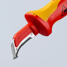 Knipex Nůž na odizolování kabelů, izolovaný 1000V, čepel 38 mm, s vodící patkou - KNIPEX 98 55