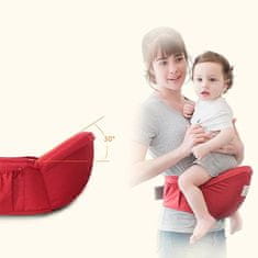 Netscroll Boční nosič pro děti, nosné sedátko pro dítě, určené pro nošení dítěte zepředu nebo z boku, ergonomická podpora páteře, HipSeat