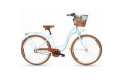 Goetze COLOURS dámské jízdní kolo, kola 28”, výška 160-185 cm, 3-rychlostní, modrý hnědá kola