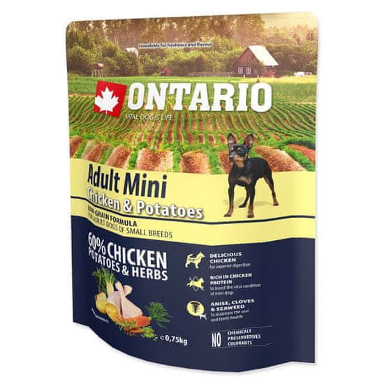 Ontario Krmivo Adult Mini Chicken & Potatoes 0,75kg