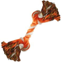 Dog Fantasy Hračka uzel bavlněný oranžovo-bílý 2 knoty 20cm