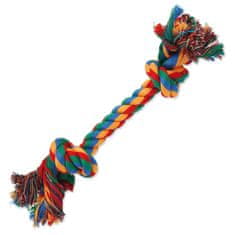 Dog Fantasy Hračka uzel bavlněný barevný 2 knoty 25cm