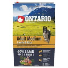 Ontario Krmivo Adult Medium Lamb & Rice 2,25kg