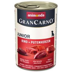 Animonda Konzerva Gran Carno Junior hovězí a krůtí srdce 400g