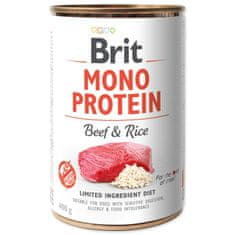 Brit Konzerva Mono Protein hovězí s rýží 400g