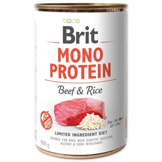 Brit Konzerva Mono Protein hovězí s rýží 400g