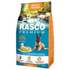 RASCO Krmivo Premium Adult Medium kuře s rýží 3kg