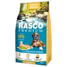 RASCO Krmivo Premium Puppy Medium kuře s rýží 3kg