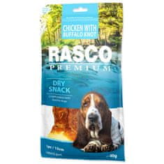 RASCO Pochoutka Premium buvolí kůže obalená kuřecím, uzel 15cm 80g