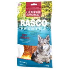 RASCO Pochoutka Premium buvolí kůže obalená kuřecím, uzel 18cm 120g