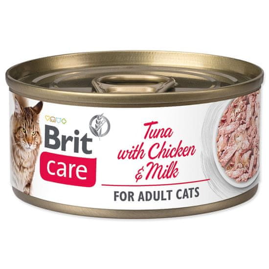 Brit Konzerva Care Cat tuňák a kuře s mlékem, filety 70g