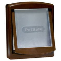 PetSafe Dvířka plastová s transparentním flapem hnědá, výřez 28,1x23,7cm
