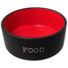 Dog Fantasy Miska keramická FOOD černá/červená 16x6,5cm, 850ml