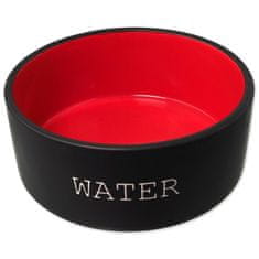 Dog Fantasy Miska keramická WATER černá/červená 13x5,5cm, 400ml