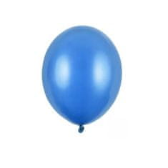 PartyDeco Balónky latexové metalické modré 12 cm 100 ks