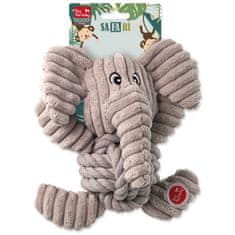 Dog Fantasy Hračka DF slon Safari s uzlem pískací 18cm