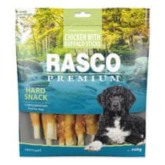 RASCO Pochoutka Premium buvolí kůže obalená kuřecím, tyčinky 500g
