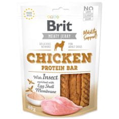 Brit Pochoutka Jerky Protein Bar kuře s hmyzím proteinem 80g
