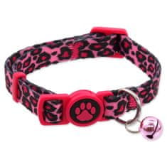 ACTIVE CAT Obojek nylon XS leopard růžový 1x19-31cm
