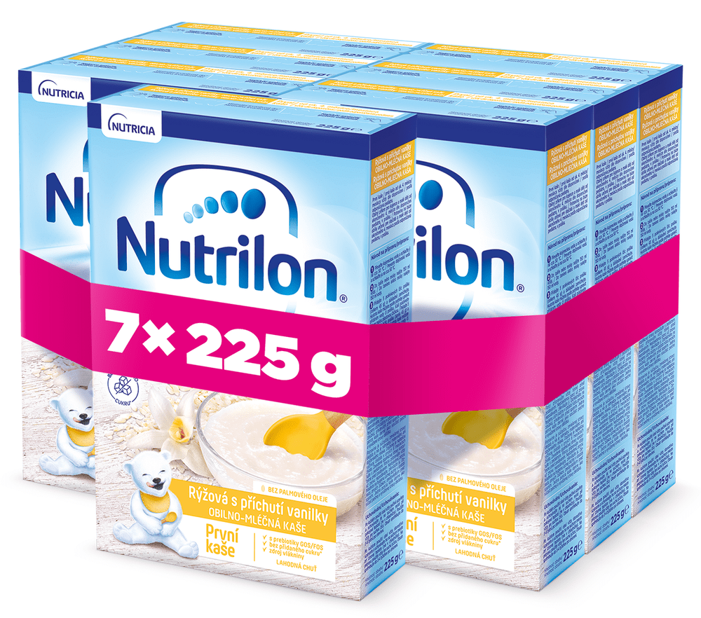 Levně Nutrilon Pronutra První kaše rýžová s příchutí vanilky 7 x 225 g, 4+