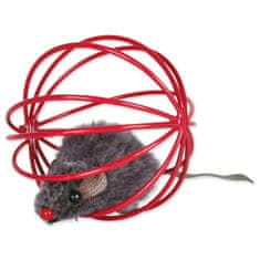 Trixie Hračka míč kov s myší 6cm 24ks