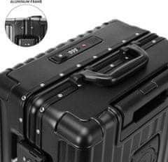 AUR Příruční palubní kufr TravelSmart s USB portem, TSA zámky a držákem na pití - černá