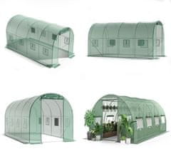 OEM Skleníkový zahradní tunel s kovovým rámem 4,5x2x2m pro více ročních období zelená fólie
