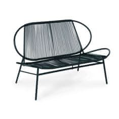 OEM Sada zahradního nábytku z ratanu, kovové lavice, židle a stůl černé barvy