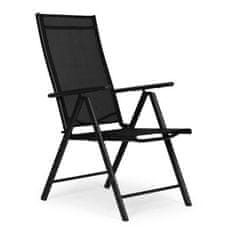 OEM Sada 2 skládacích ocelových zahradních židlí s nastavitelným opěradlem ModernHome - černá