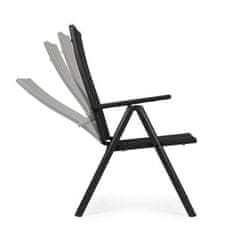 OEM Sada 2 skládacích ocelových zahradních židlí s nastavitelným opěradlem ModernHome - černá