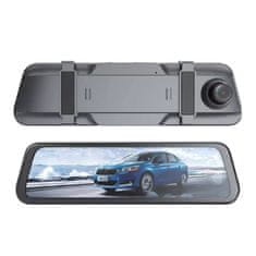 HURTEL Autovideorekordér Full HD G-senzor do zpětného zrcátka s šedou couvací kamerou